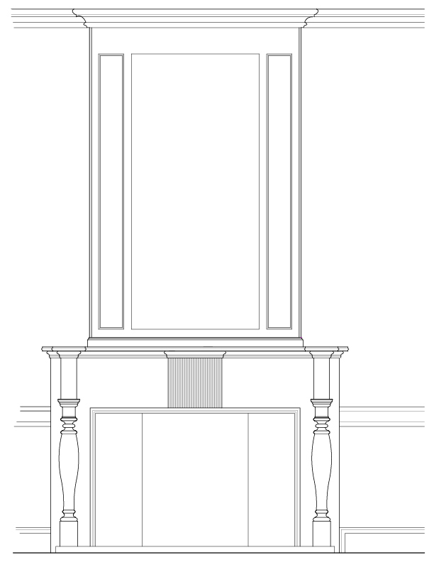 ROOM 208 MANTEL ELEVATION