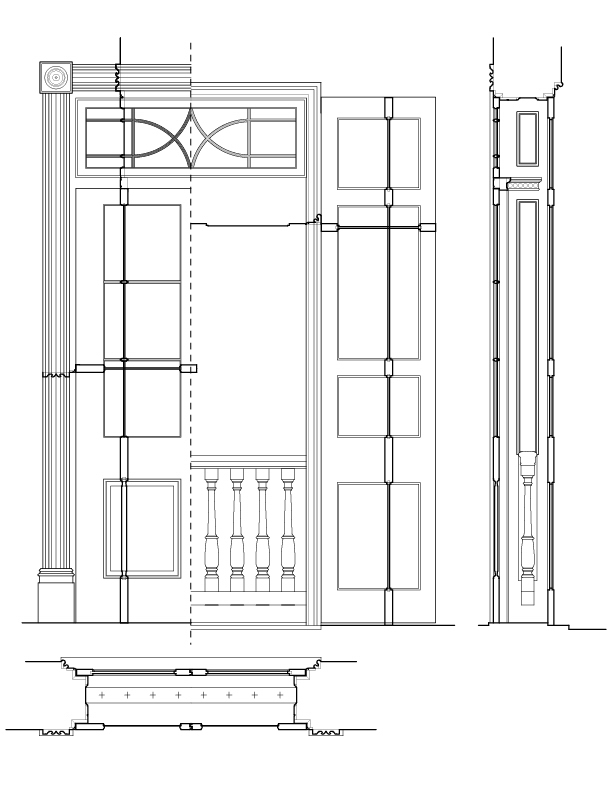 MAIN FLOOR OPENING ELEVATION AND SECTION