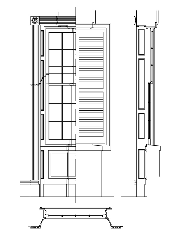 WINDOW ELEVATION AND SECTION