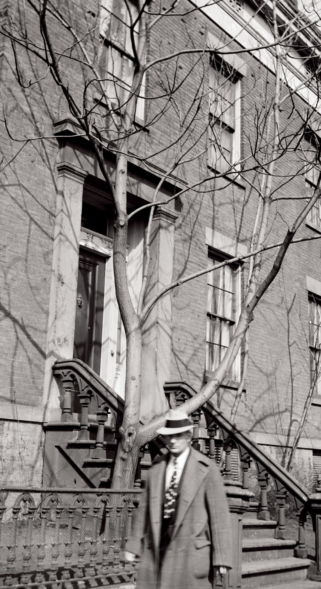 Campbell-Whittlesey house doorway with mouldings, casing, and steps to entrance.