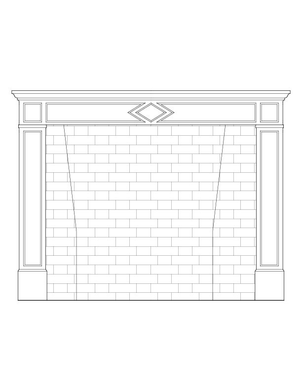 SECOND FLOOR WEST ROOM FIREPLACE ELEVATION