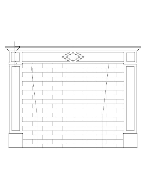 SECOND FLOOR WEST ROOM FIREPLACE ELEVATION