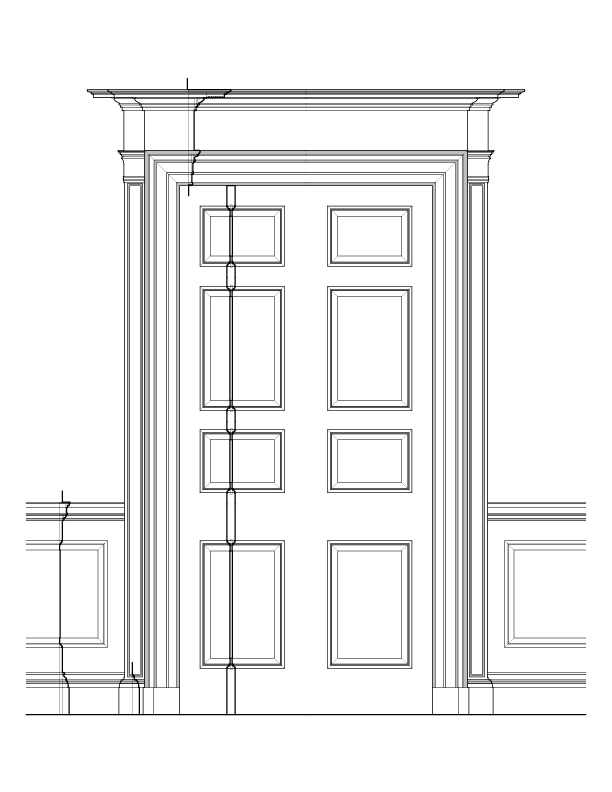 DRAWING AND DINING ROOM DOOR ELEVATION