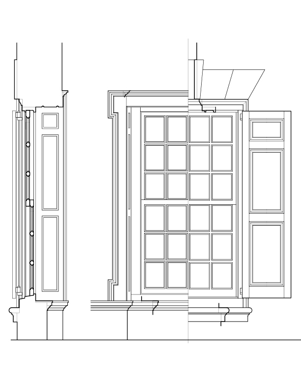 TYPICAL WINDOW ELEVATION AND SECTION