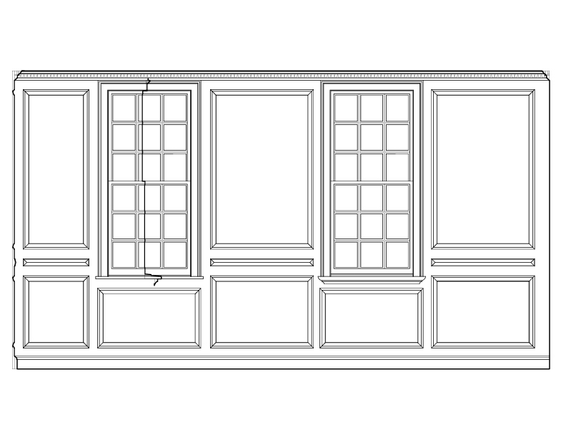 DRAWING ROOM WEST ELEVATION