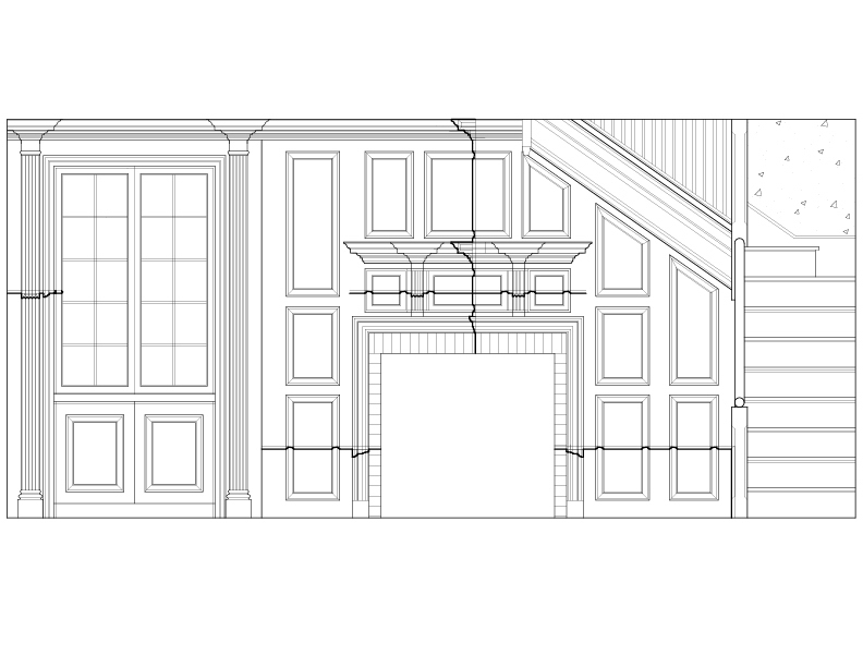 NORTH WALL OF LIVING ROOM ELEVATION