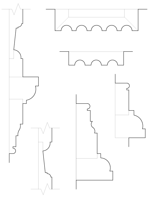 NORTH WALL OF LIVING ROOM MOULDINGS