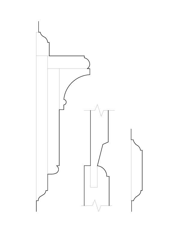 SOUTH WALL OF LIVING ROOM MOULDINGS