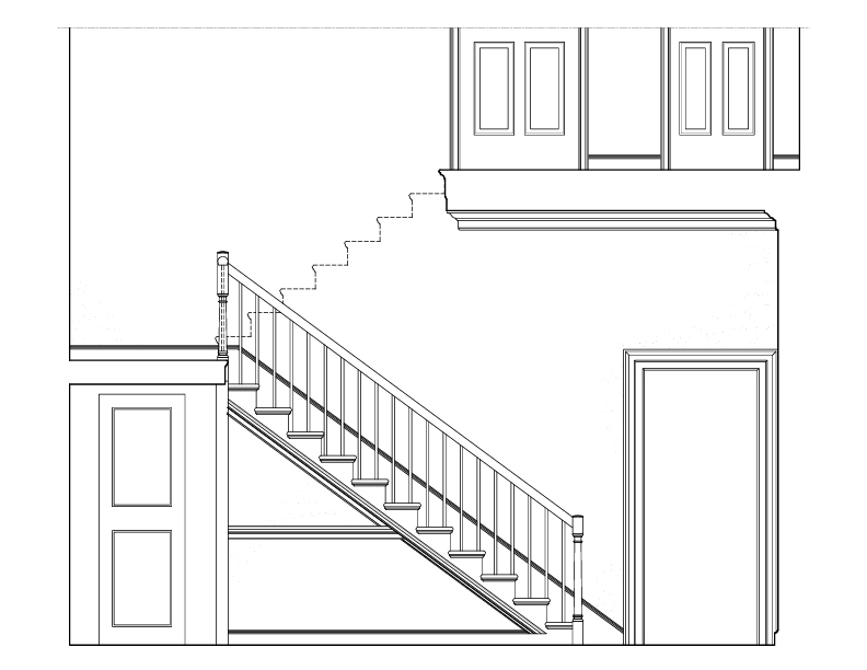 WEST WALL STAIR HALL ELEVATION
