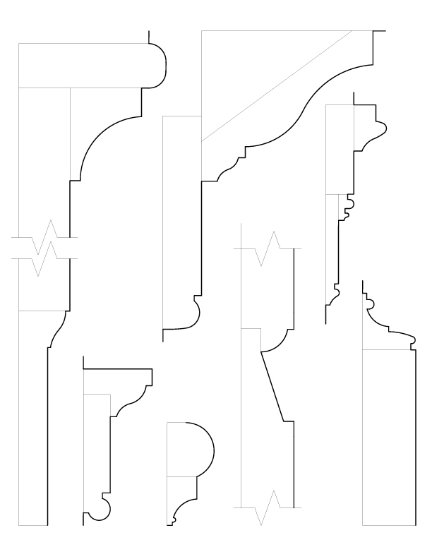 WEST WALL STAIR HALL MOULDING DETAILS
