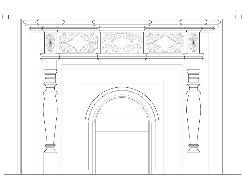 ROOM #5 FIREPLACE ELEVATION