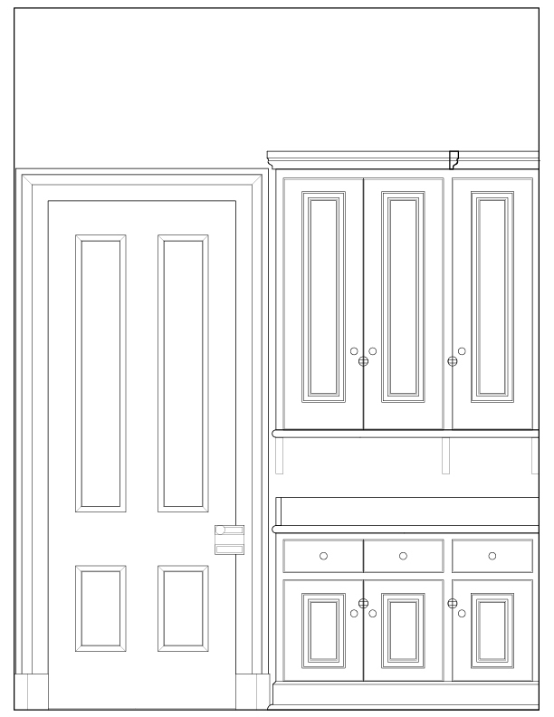 PANTRY ROOM NORTH WALL ELEVATION