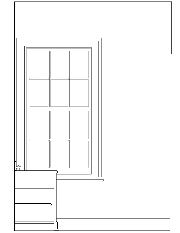 PANTRY ROOM WEST WALL ELEVATION