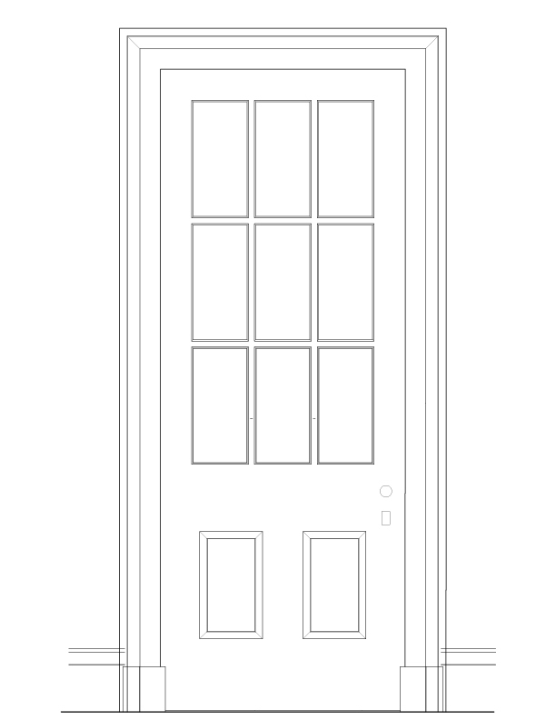 TYPICAL GLASS DOOR ELEVATION