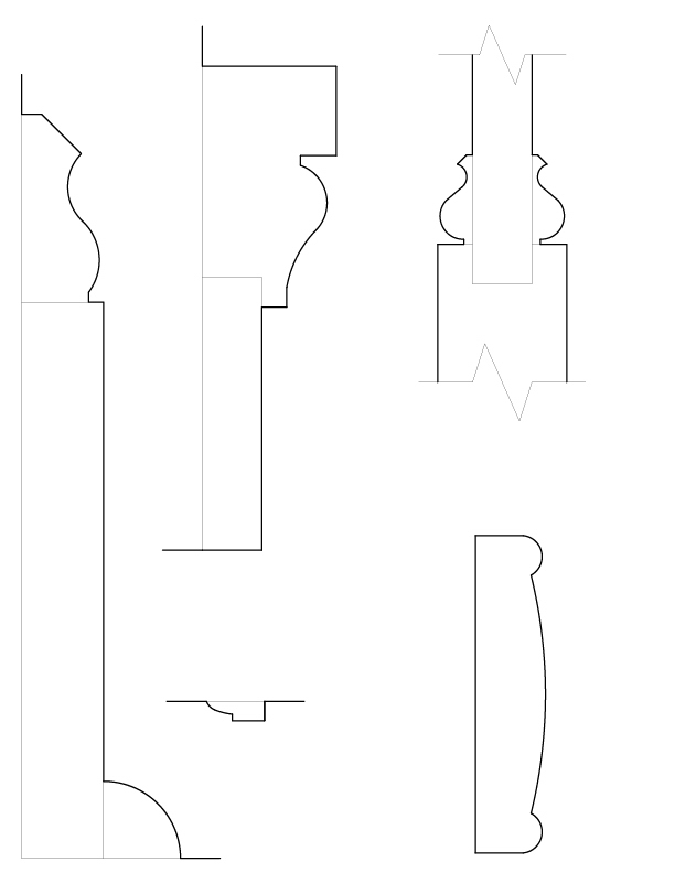 TYPICAL PANEL AND GLASS DOOR MOULDINGS
