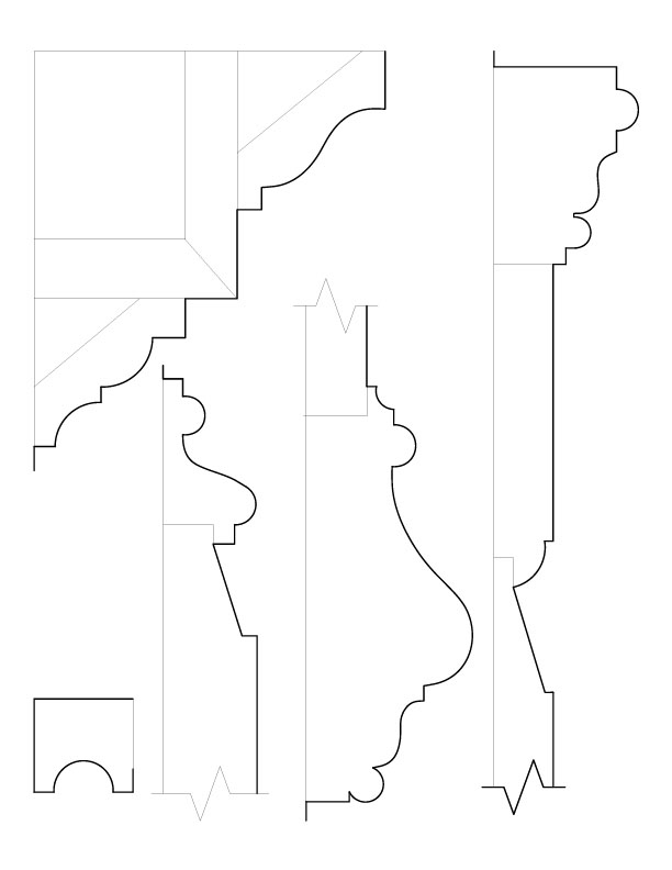 PANELED END SOUTHWEST ROOM MOULDINGS
