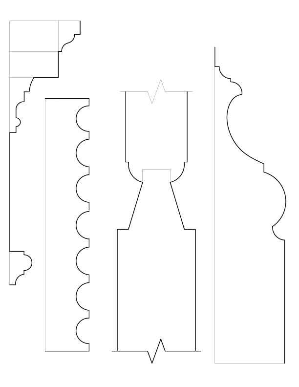 PANELED END SOUTHWEST ROOM MOULDINGS