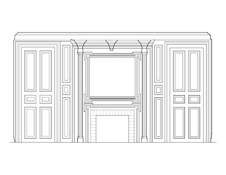 PANELED END WEST WALL