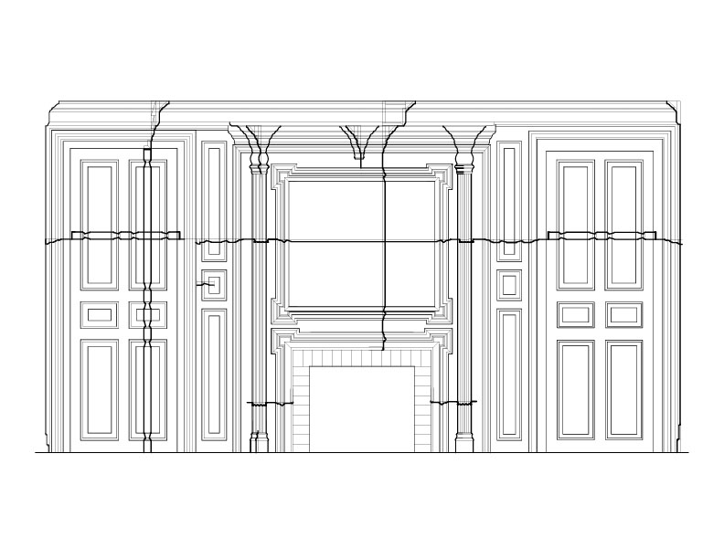 PANELED END WEST WALL