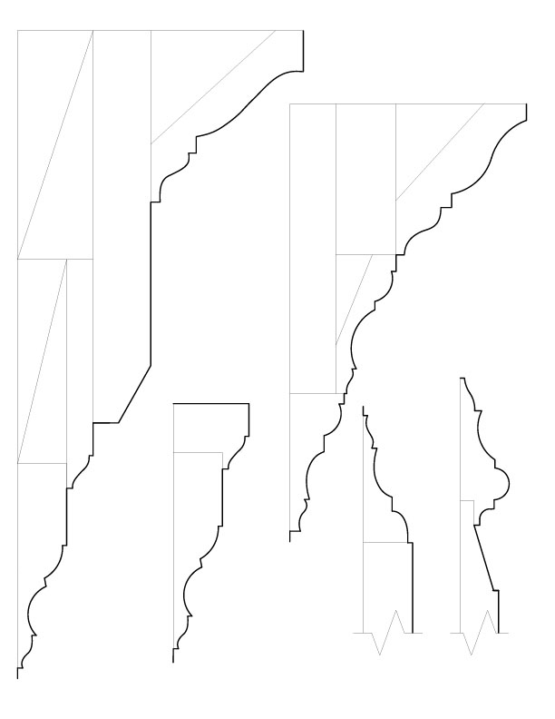 PANELED END WEST WALL MOULDINGS