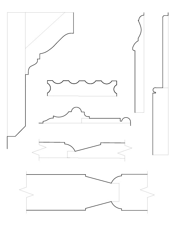 PANELED END WEST WALL MOULDINGS