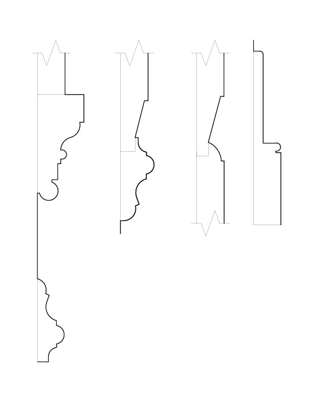 PANELED END EAST WALL MOULDINGS
