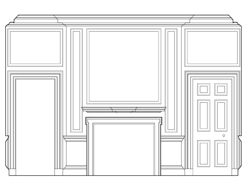 SOUTHWEST ROOM FIRST FLOOR NORTH ELEVATION