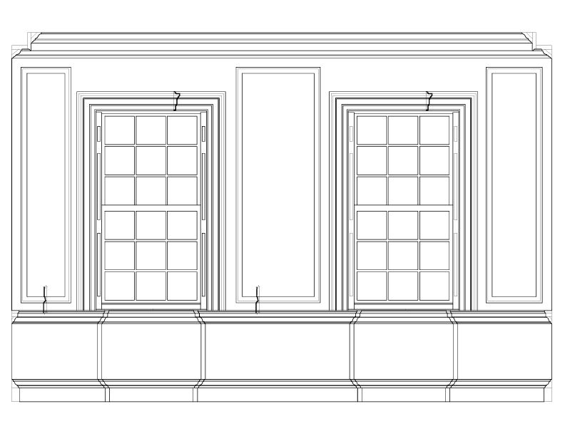 SOUTHWEST ROOM FIRST FLOOR SOUTH ELEVATION