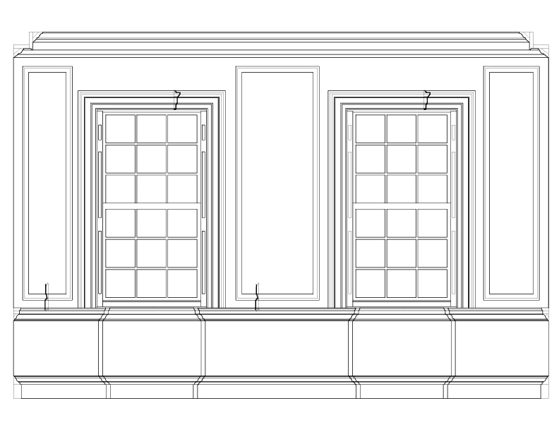 SOUTHWEST ROOM FIRST FLOOR SOUTH ELEVATION