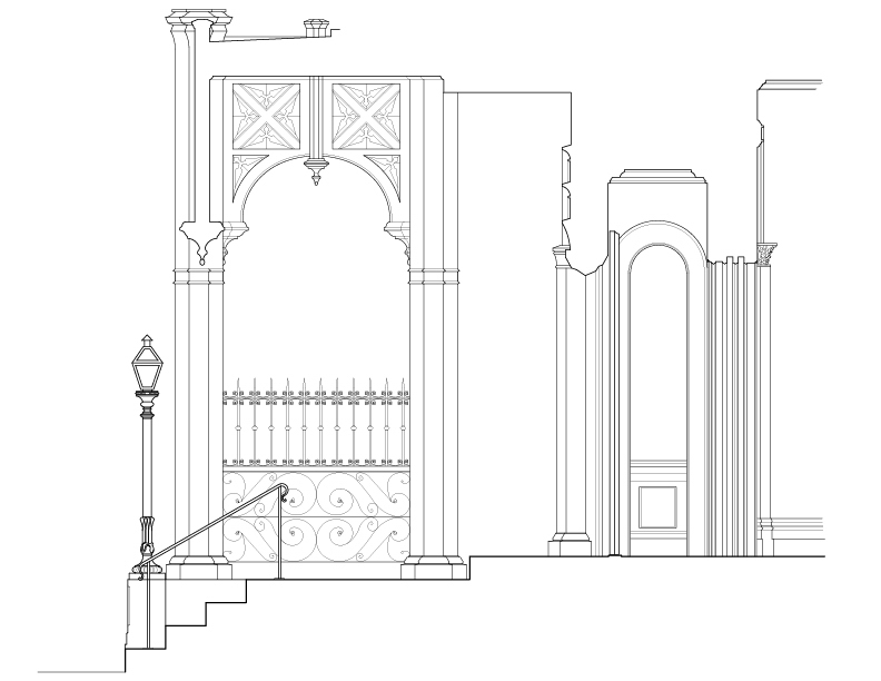 ENTRANCE PORTICO AND VESTIBULE SECTION