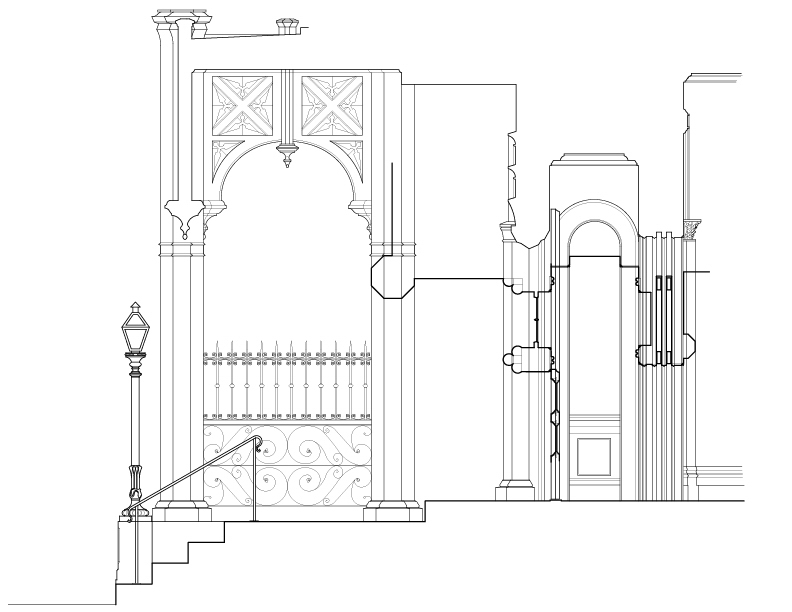 ENTRANCE PORTICO AND VESTIBULE SECTION