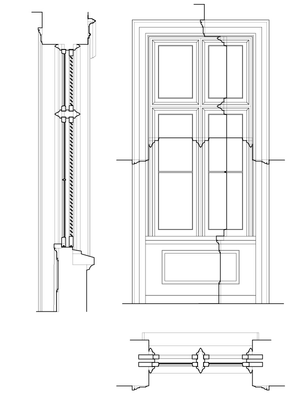 WINDOW A ELEVATION AND SECTION