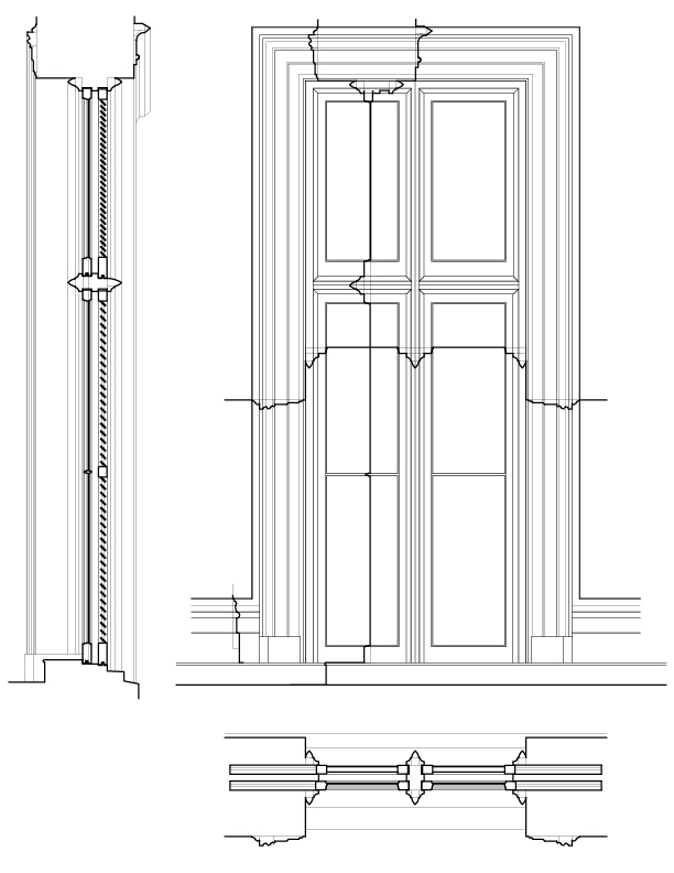 WINDOW C ELEVATION AND SECTION