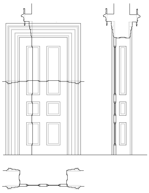 DOOR A ELEVATION AND SECTION