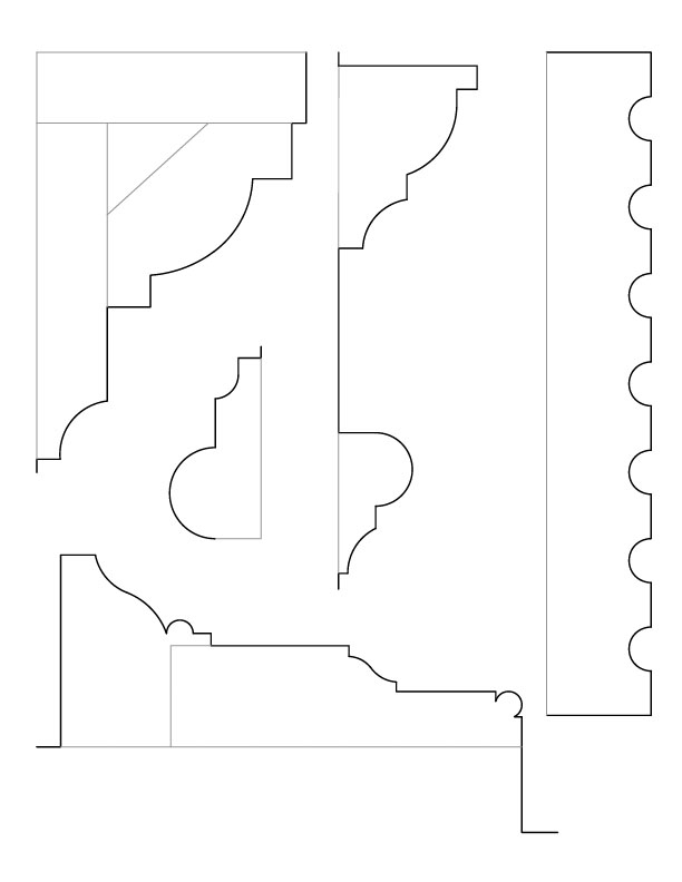 SECOND FLOOR WEST WALL MOULDINGS
