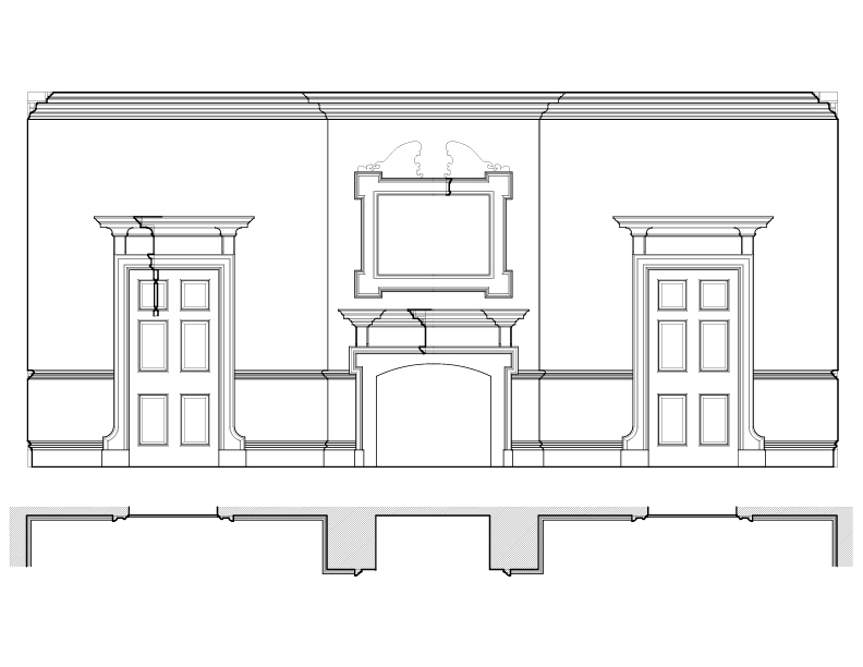 DINING ROOM NORTH WALL ELEVATION