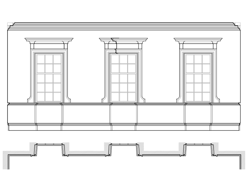 DINING ROOM SOUTH WALL ELEVATION
