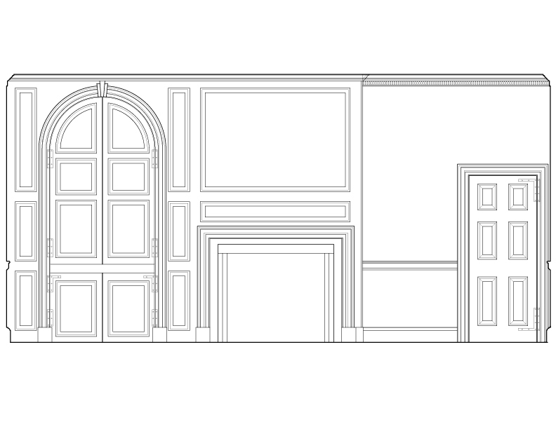DINING ROOM SOUTH WALL ELEVATION