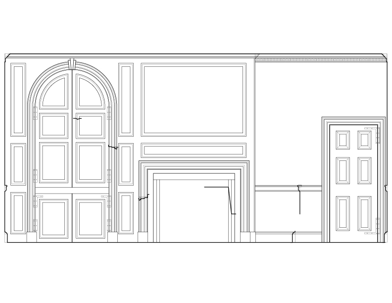 DINING ROOM SOUTH WALL ELEVATION