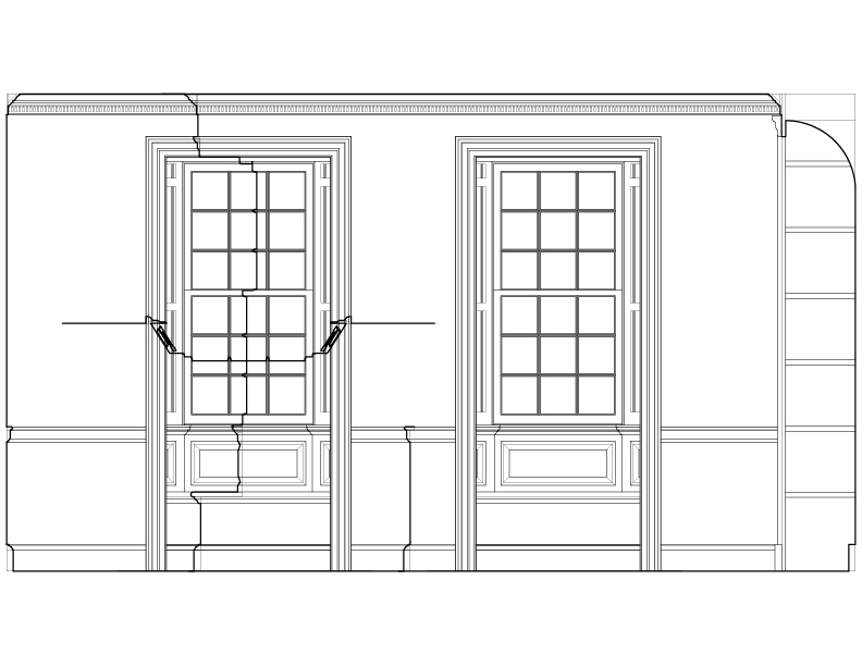 DINING ROOM EAST AND WEST WALL ELEVATION