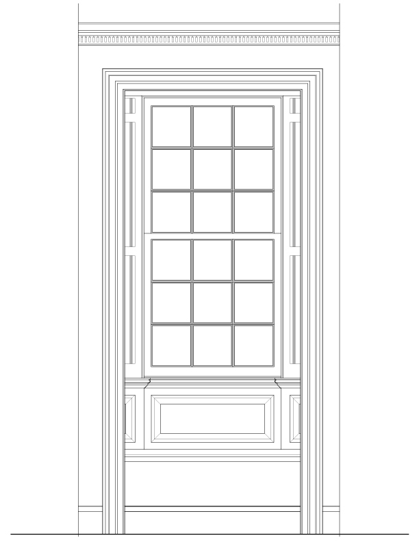 TYPICAL INTERIOR DINING ROOM WINDOW ELEVATION
