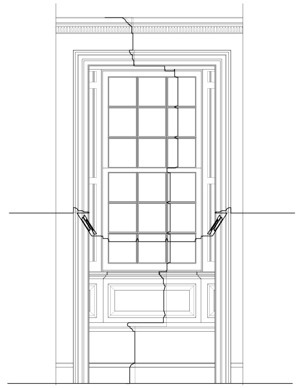 TYPICAL INTERIOR DINING ROOM WINDOW ELEVATION