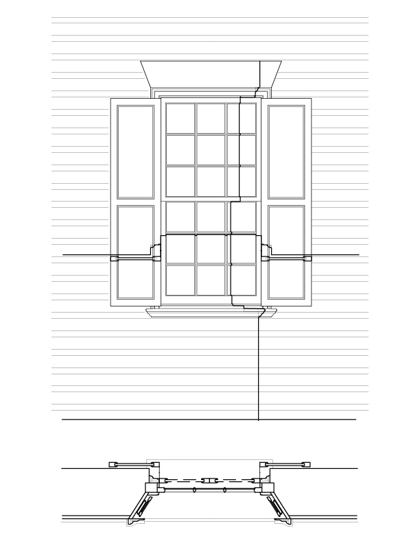 TYPICAL EXTERIOR FIRST FLOOR WINDOW AND SECTION