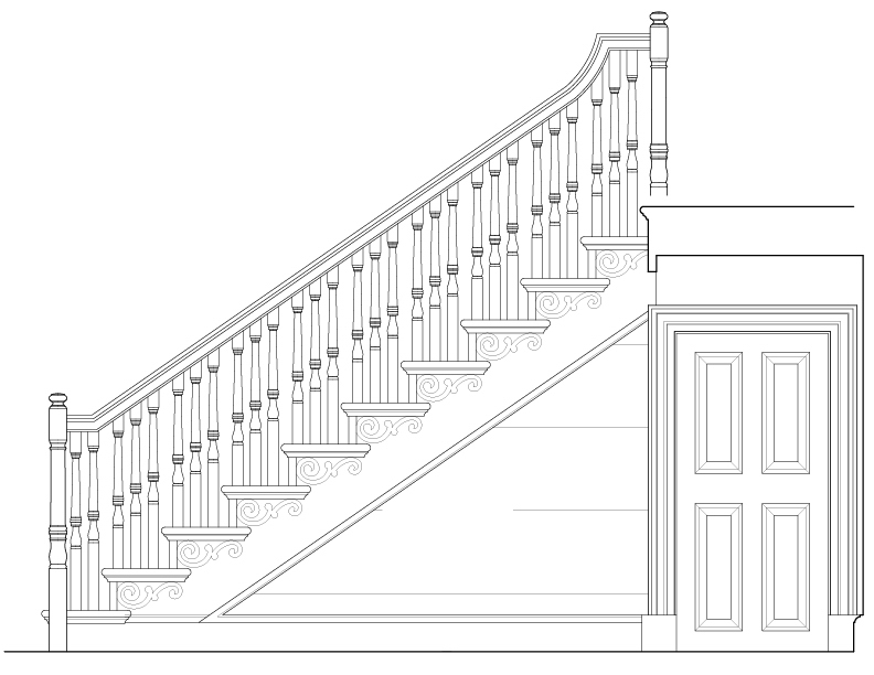 SIDE ELEVATION OF MAIN STAIRCASE