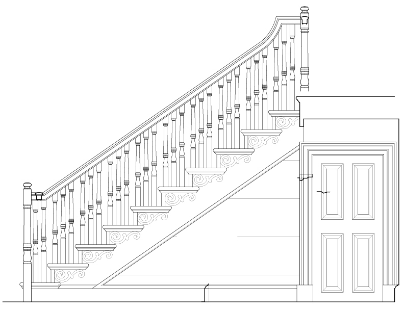SIDE ELEVATION OF MAIN STAIRCASE