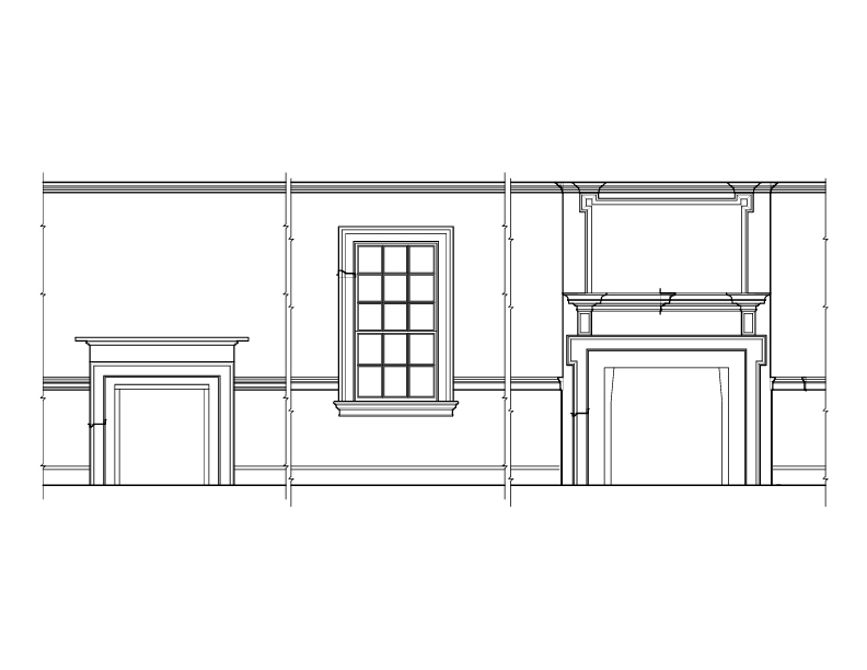 SOUTH BEDROOM, TYPICAL SECOND FLOOR WINDOW AND NORTH BEDROOM ELEVATION