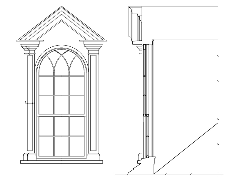 TYPICAL DORMER ELEVATION AND SECITON