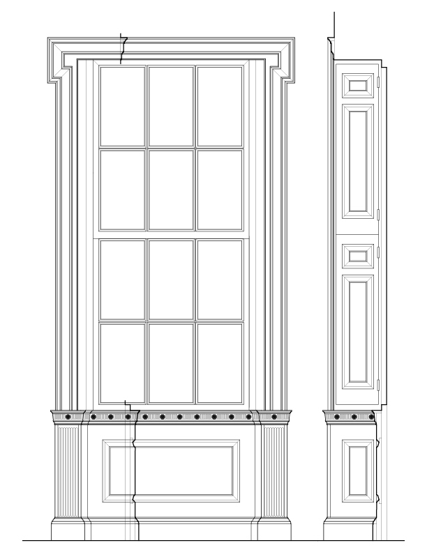 WINDOW ELEVATION AND SECTION