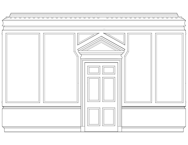 LIVING ROOM WEST WALL ELEVATION