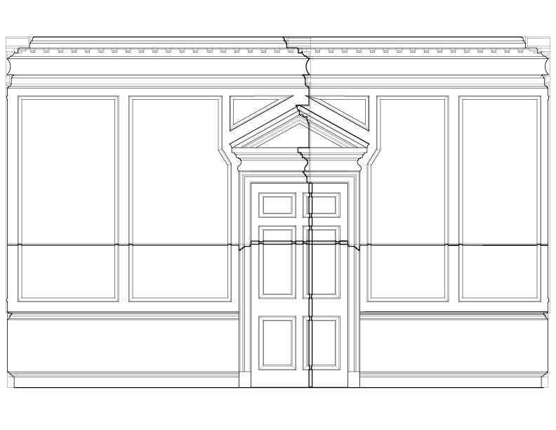 LIVING ROOM WEST WALL ELEVATION